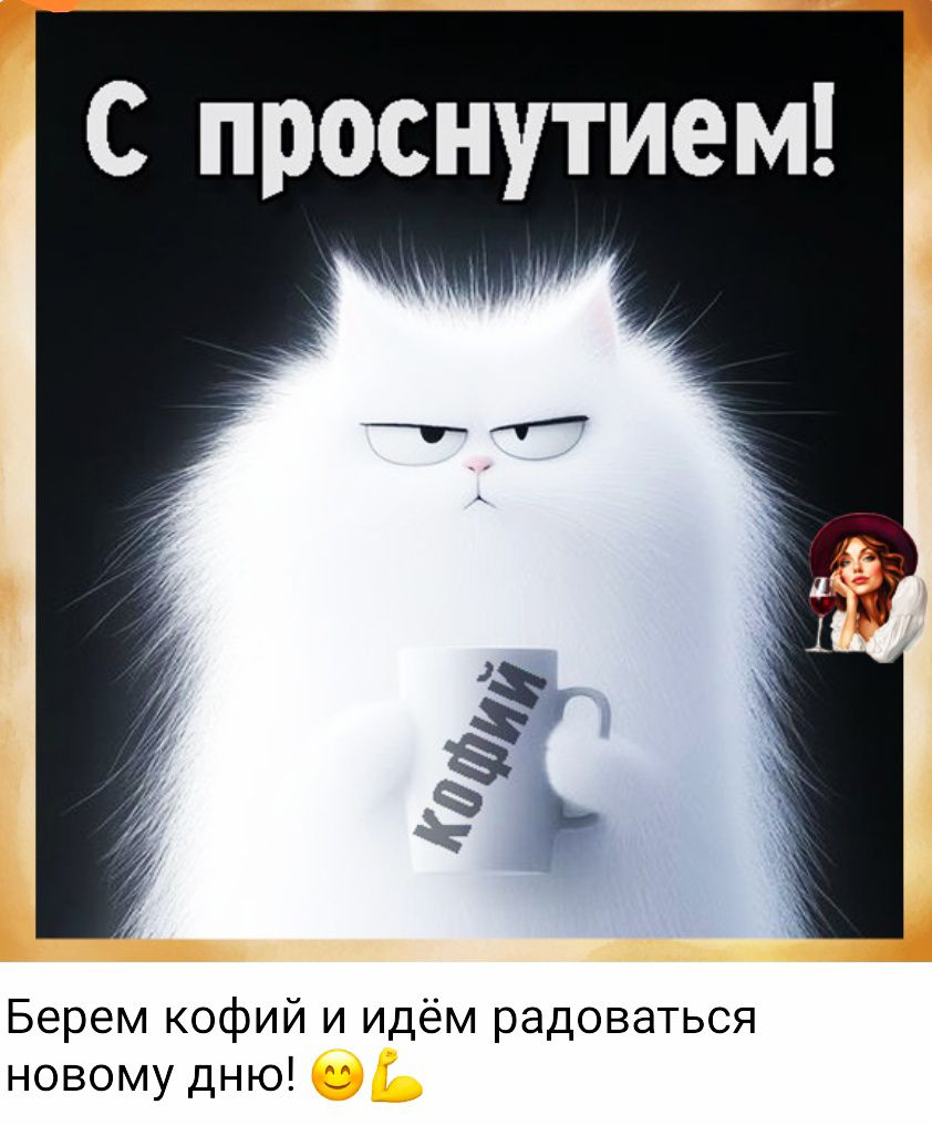 С проснутием!
Берем кофий и идём радоваться новому дню! 😊💪