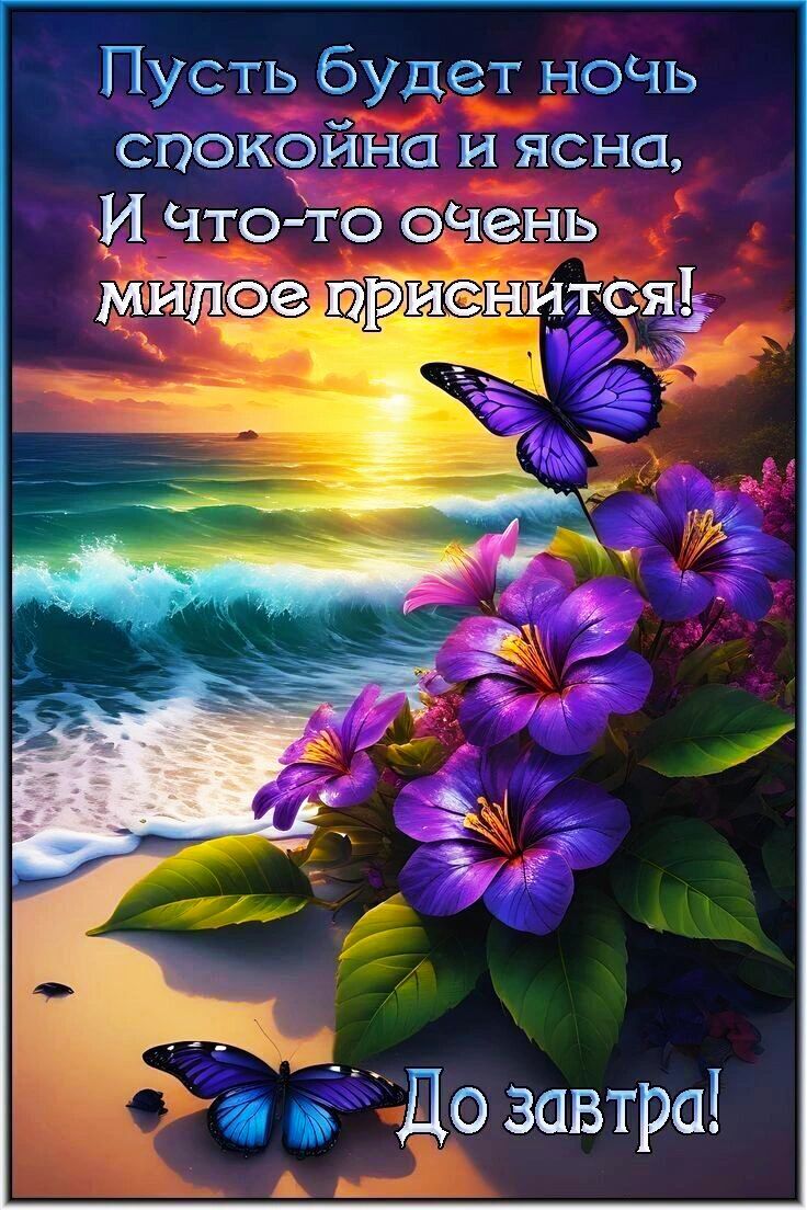 Пусть будет ночь спокойна и ясна, И что-то очень милое приснится! До завтра!