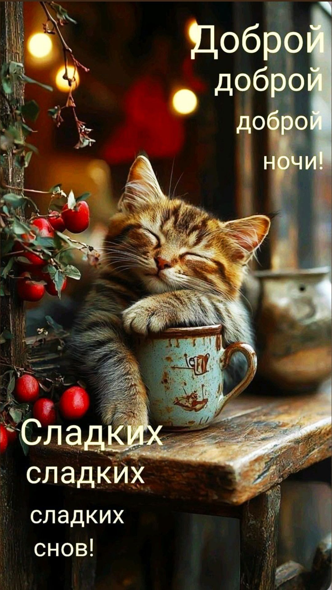Доброй доброй доброй ночи! Сладких сладких сладких снов!
