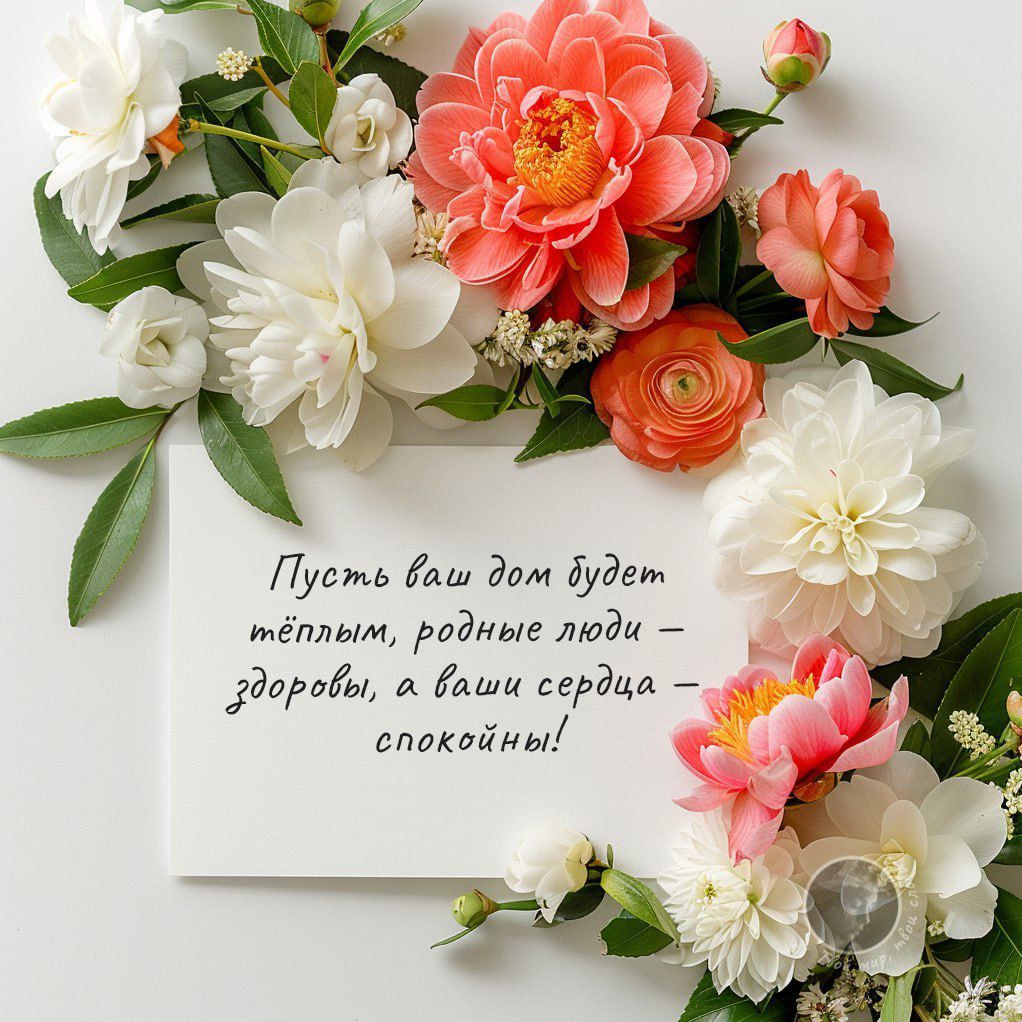 Пусть ваш дом будет тёплым, родные люди — здоровы, а ваши сердца — спокойны!