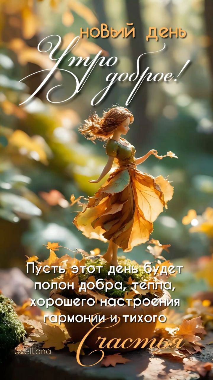 новый день Утро доброе! Пусть этот день будет полон добра, тепла, хорошего настроения гармонии и тихого счастья