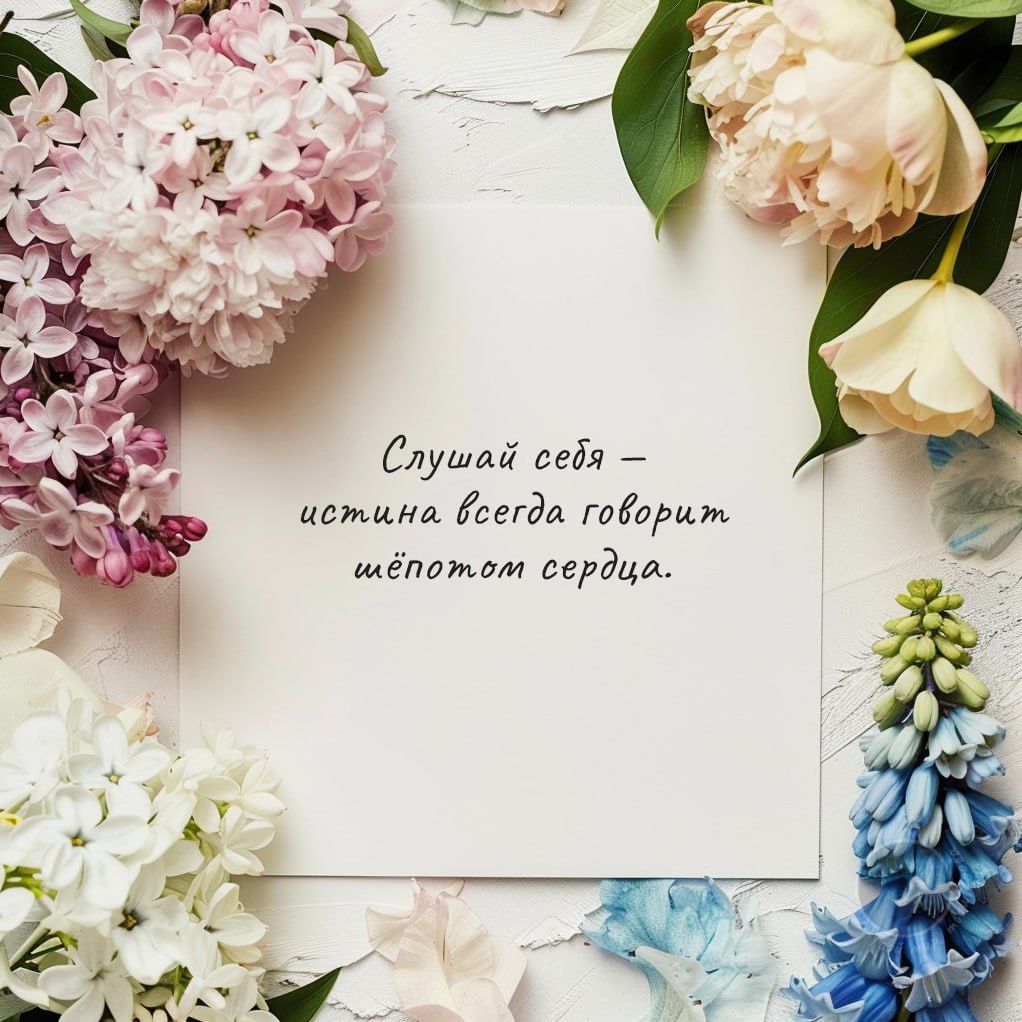 Слушай себя — истина всегда говорить шепотом сердца.