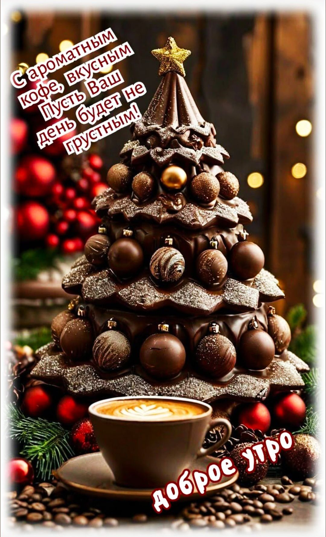 С ароматным кофе, вкусным Пусть Ваш день будет не грустным. Доброе утро