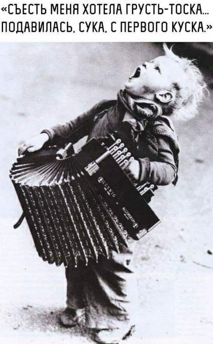 «Съесть меня хотела грусть-тоска... подавилась, сука, с первого куска.»