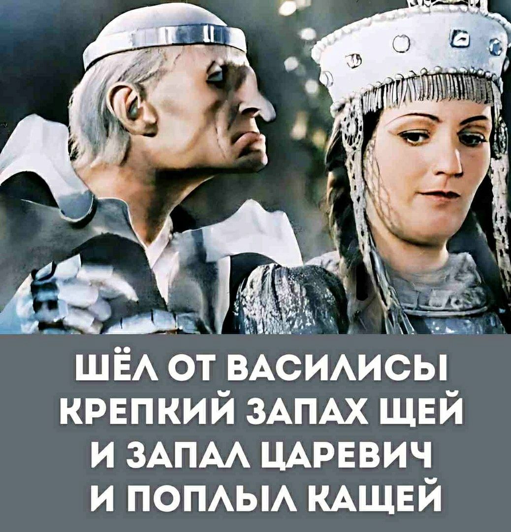 ШЁЛ ОТ ВАСИЛИСЫ КРЕПКИЙ ЗАПАХ ЦЕЙ И ЗАПАЛ ЦАРЕВИЧ И ПОПЛЫЛА КАЩЕЙ