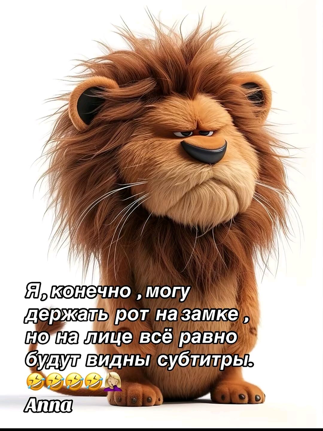 Я, конечно, могу держать рот на замке, но на лице всё равно будут видны субтитры. Аппа 😂😂😂