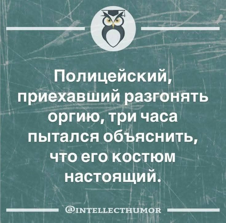 Полицейский, приехавший разгонять оргии, три часа пытался объяснить, что его костюм настоящий.
