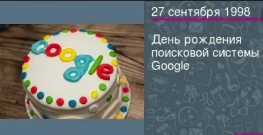 27 сентября 1998
День рождения поисковой системы Google