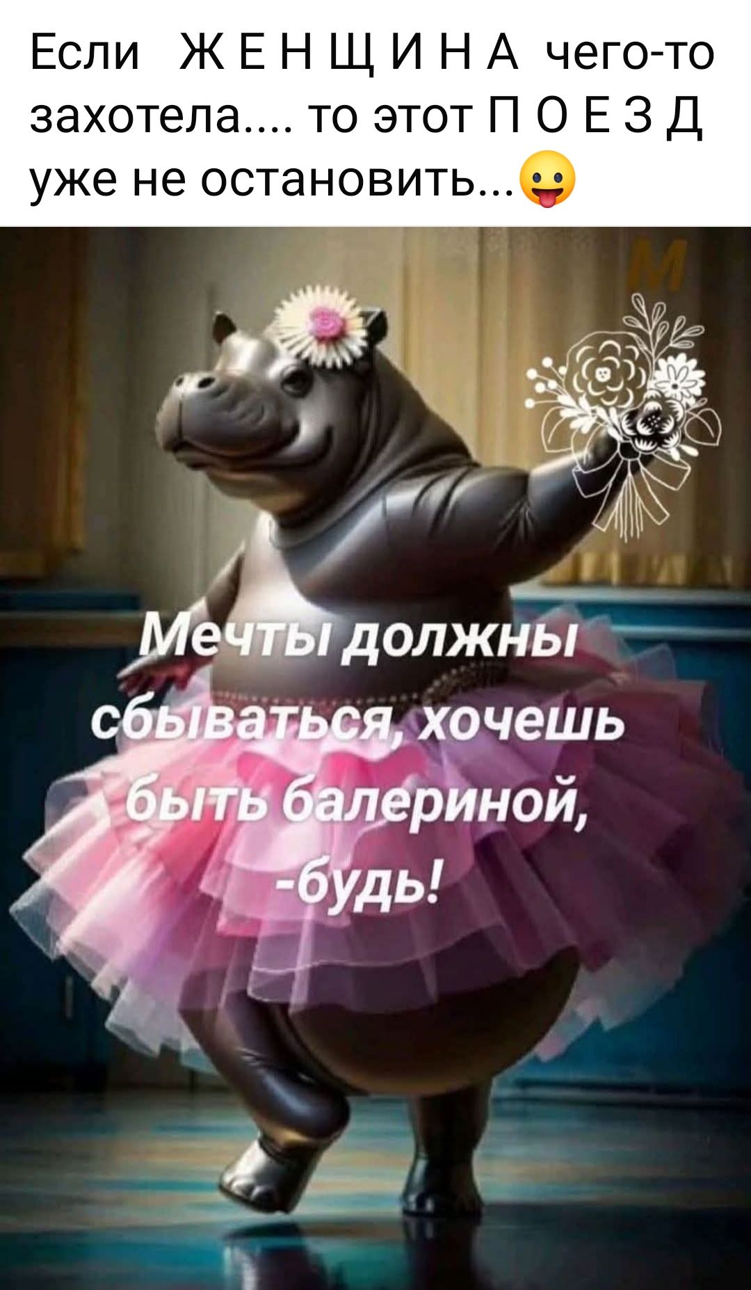 Если Ж Е Н Щ И Н А чего-то захотела.... то этот П О Е З Д уже не остановить...😜 Мечты должны сбываться, хочешь быть балериной, -будь!