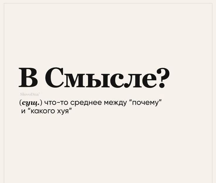 В смысле?
(сущ.) что-то среднее между 'почему' и 'какого хуя'
