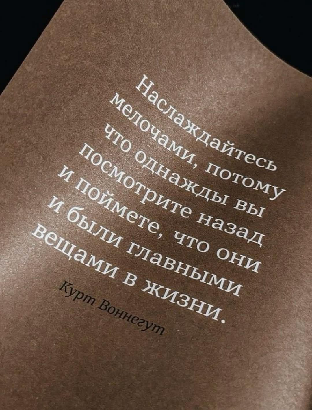 Наслаждайтесь мелодиями, потому что однажды вы посмотрите назад и поймете, что они были главными вещами в жизни. Курт Воннегут