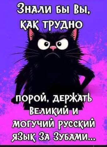 Знали бы Вы, как трудно порой, держать Великий и могучий русский язык за зубами...