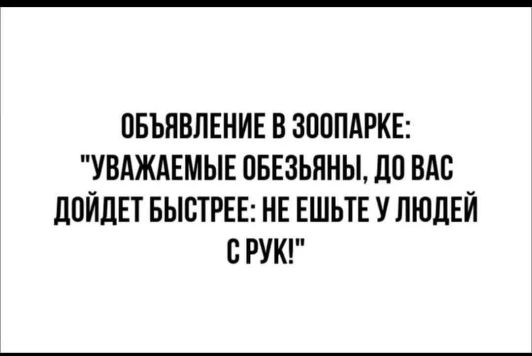 ОБЪЯВЛЕНИЕ В ЗООПАРКЕ: 