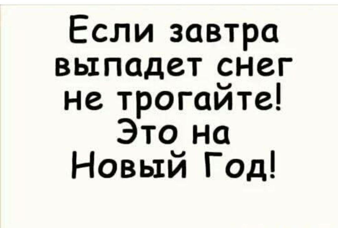 Если завтра выпадет снег не трогайте! Это на Новый Год!