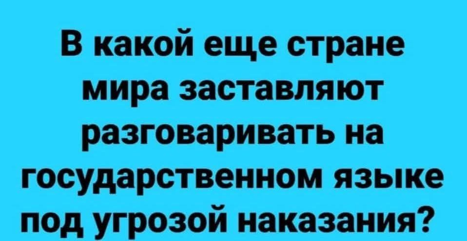 В какой еще стране мира заставляют разговаривать на государственном языке под угрозой наказания?