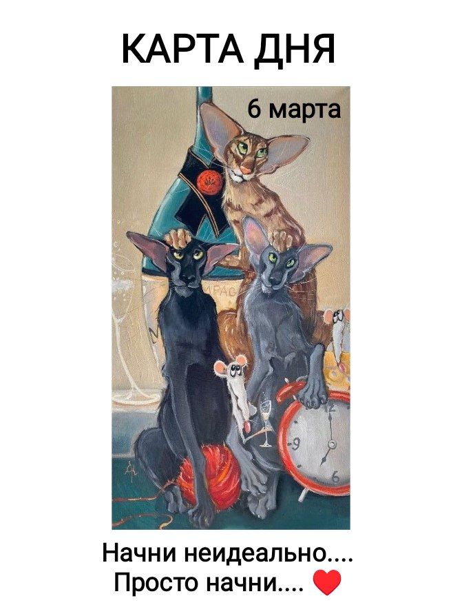 КАРТА ДНЯ
6 марта
Начни неидеально... Просто начни.... ❤️