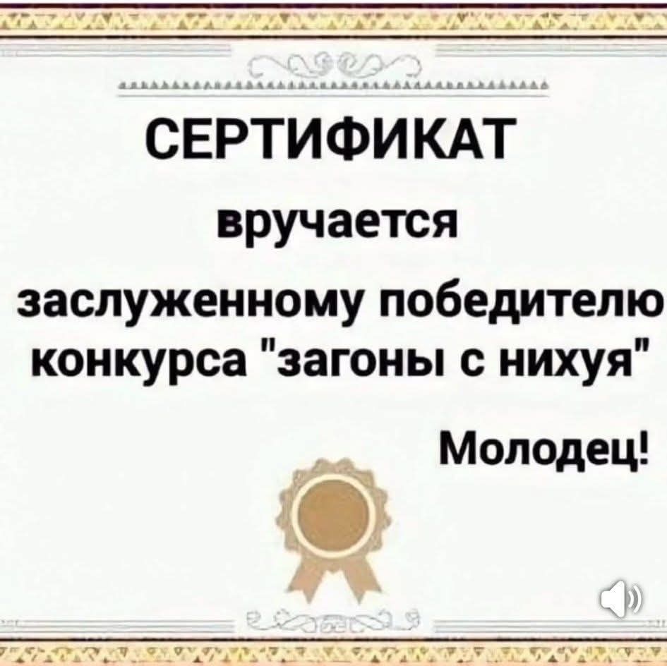 СЕРТИФИКАТ вручается заслуженному победителю конкурса 