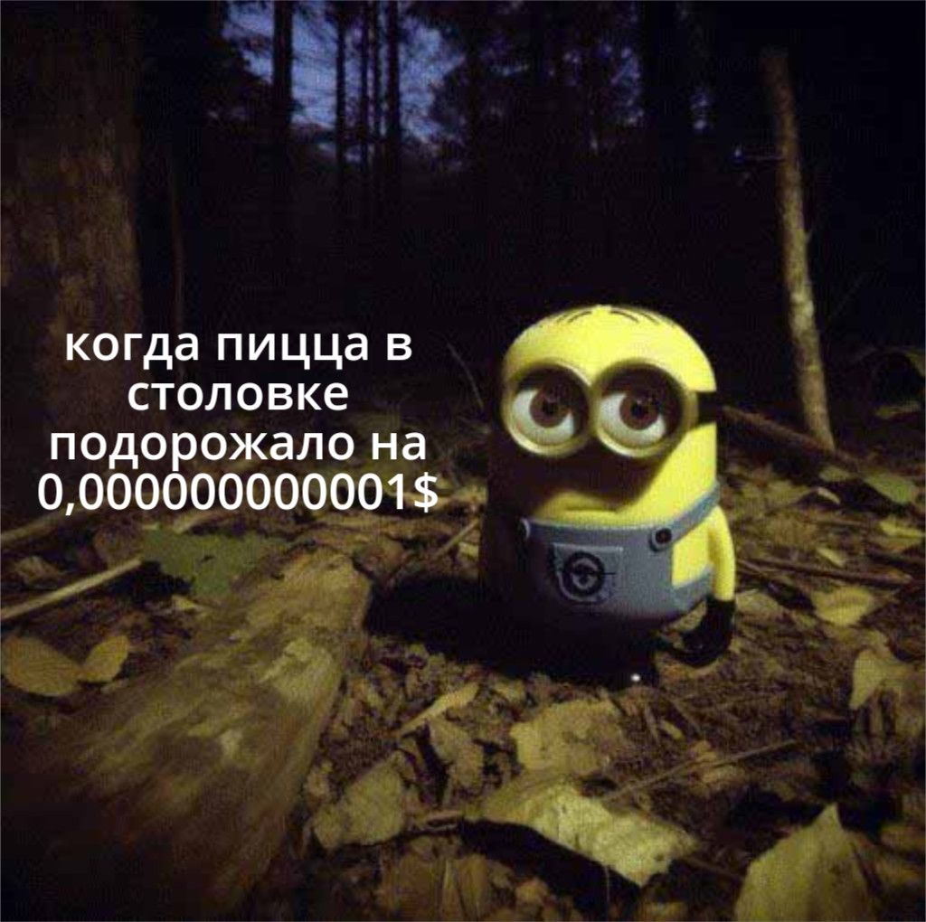 когда пицца в столовке подорожало на 0,00000000001$