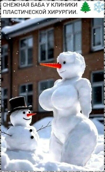СНЕЖНАЯ БАБА У КЛИНИКИ ПЛАСТИЧЕСКОЙ ХИРУРГИИ.