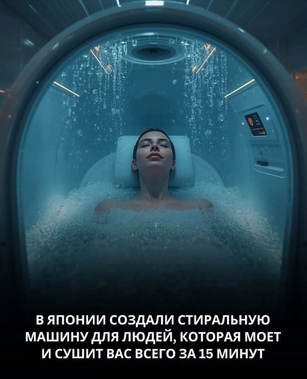В Японии создали стиральную машину для людей, которая моет и сушит вас всего за 15 минут.