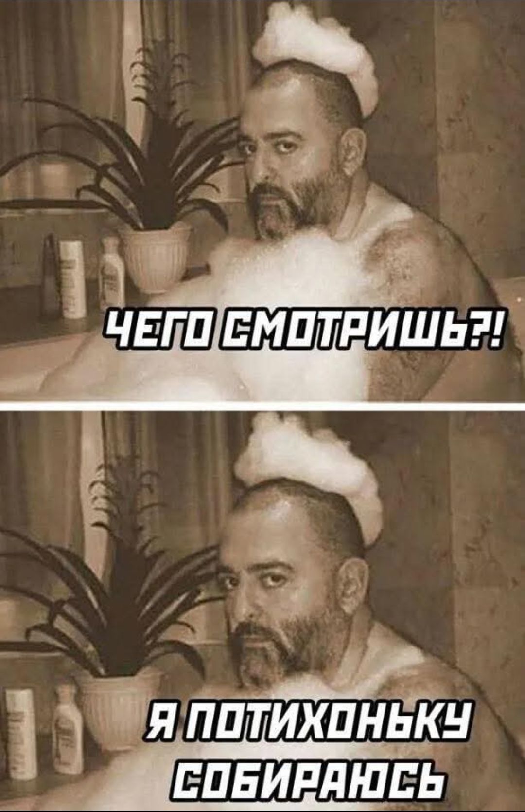 ЧЕГО СМОТРИШЬ?!
Я ПОТИХОНЬКУ СОБИРАЮСЬ