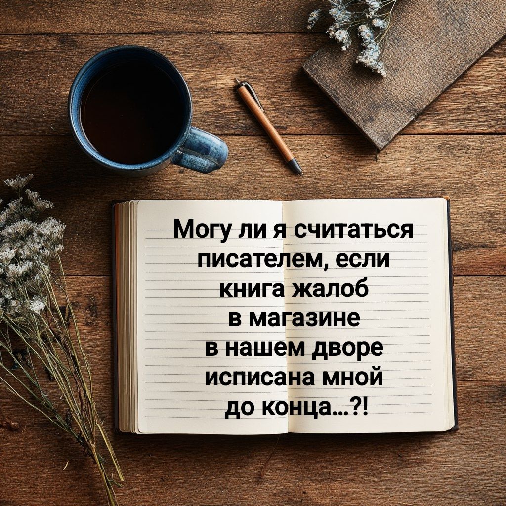 Могу ли я считаться писателем, если книга жалоб в магазине в нашем дворе исписана мной до конца...?!