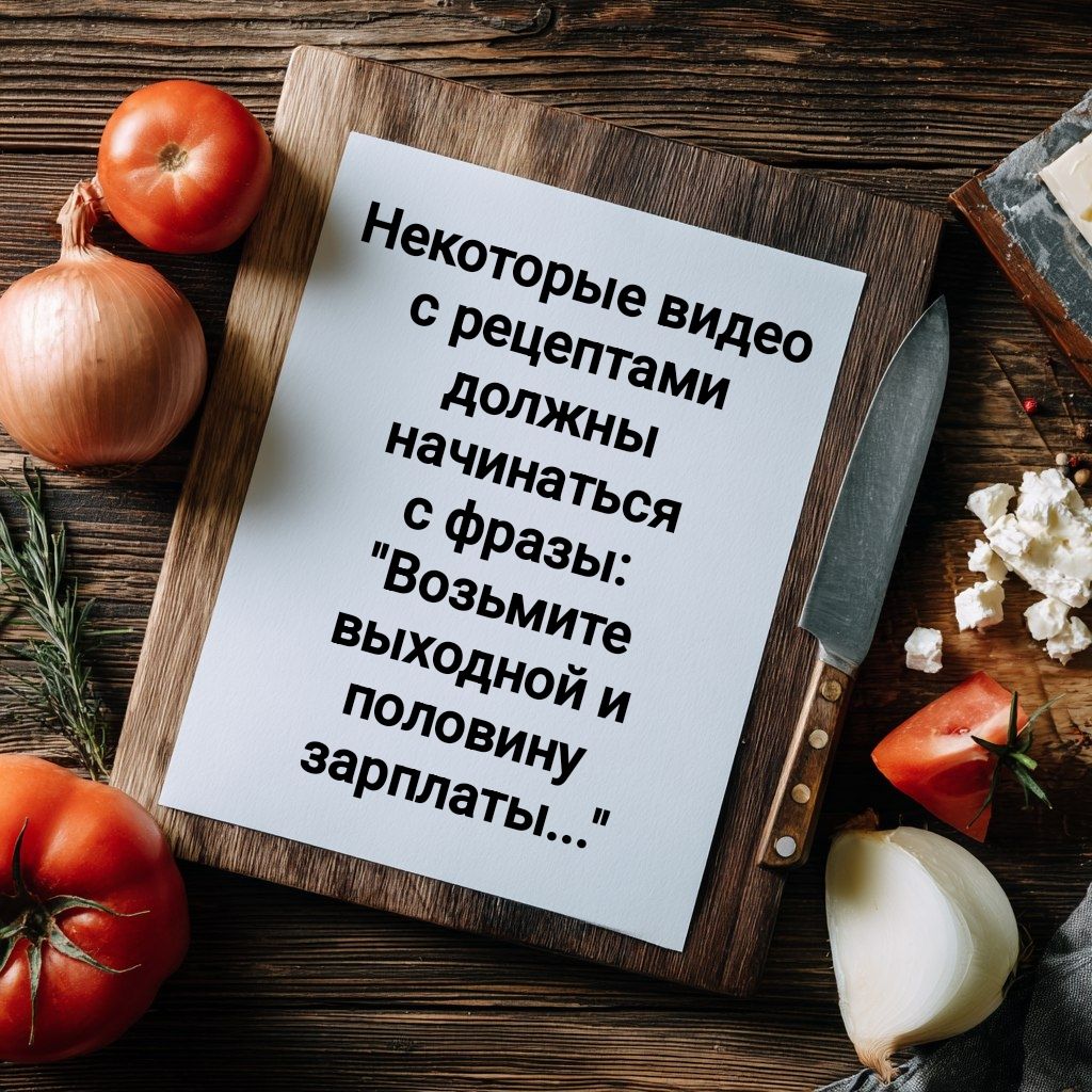 Некоторые видео с рецептами должны начинаться с фразы: 