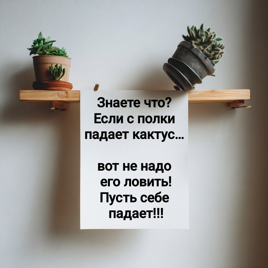 Знаете что? Если с полки падает кактус... вот не надо его ловить! Пусть себе падает!!!