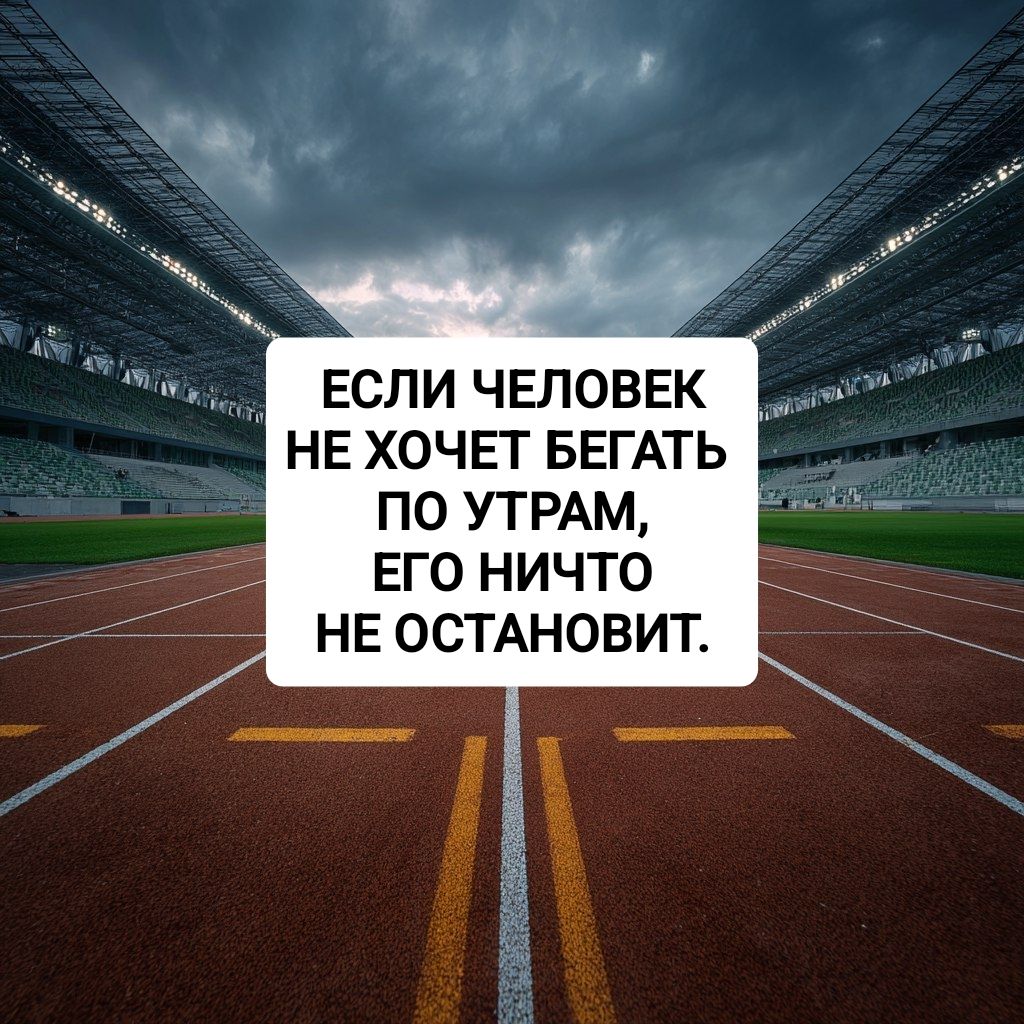 ЕСЛИ ЧЕЛОВЕК НЕ ХОЧЕТ БЕГАТЬ ПО УТРАМ, ЕГО НИЧТО НЕ ОСТАНОВИТ.