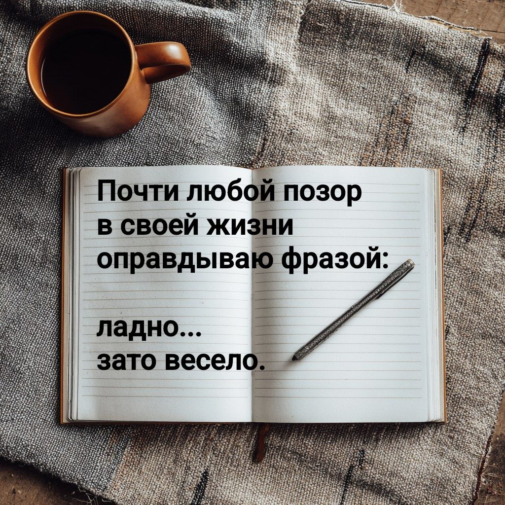 Почти любой позор в своей жизни оправдываю фразой: ладно... зато весело.