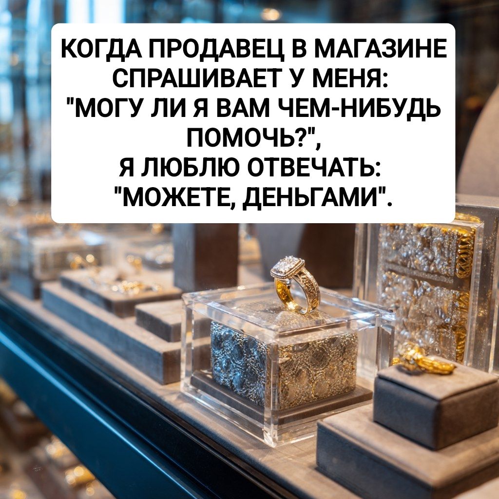 Когda продавец в магазине спрашивает у меня: 