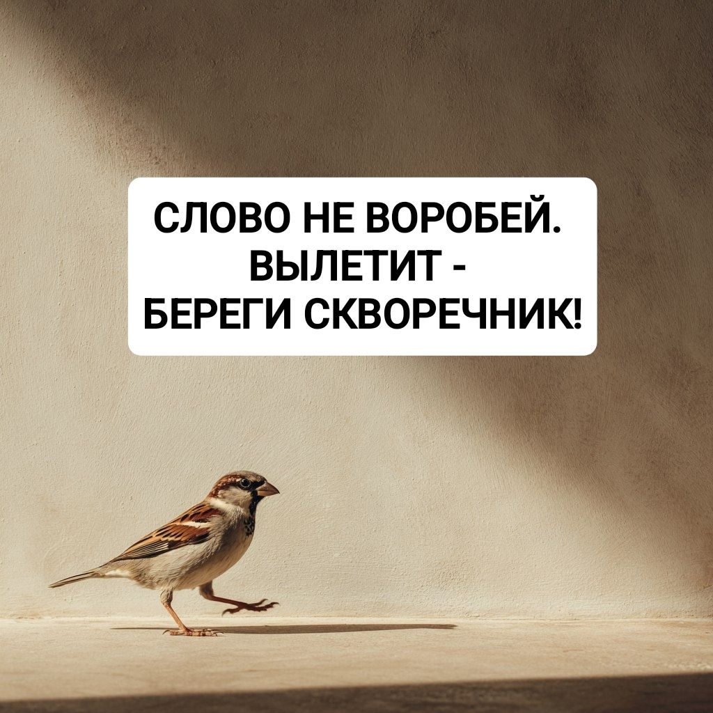 Слово не воробей. Вылетит - береги скворечник!