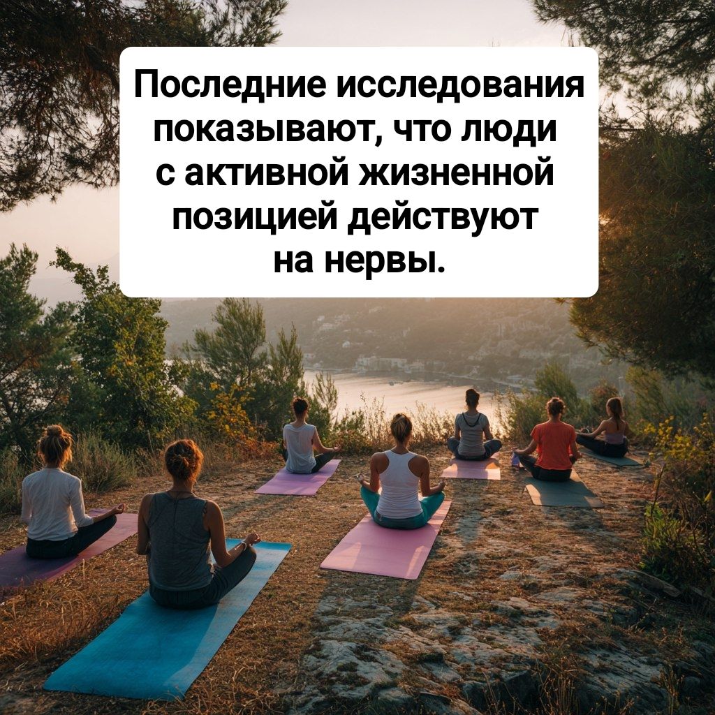 Последние исследования показывают, что люди с активной жизненной позицией действуют на нервы.