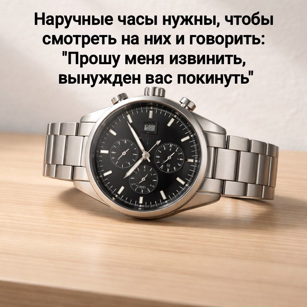 Наручные часы нужны, чтобы смотреть на них и говорить: 