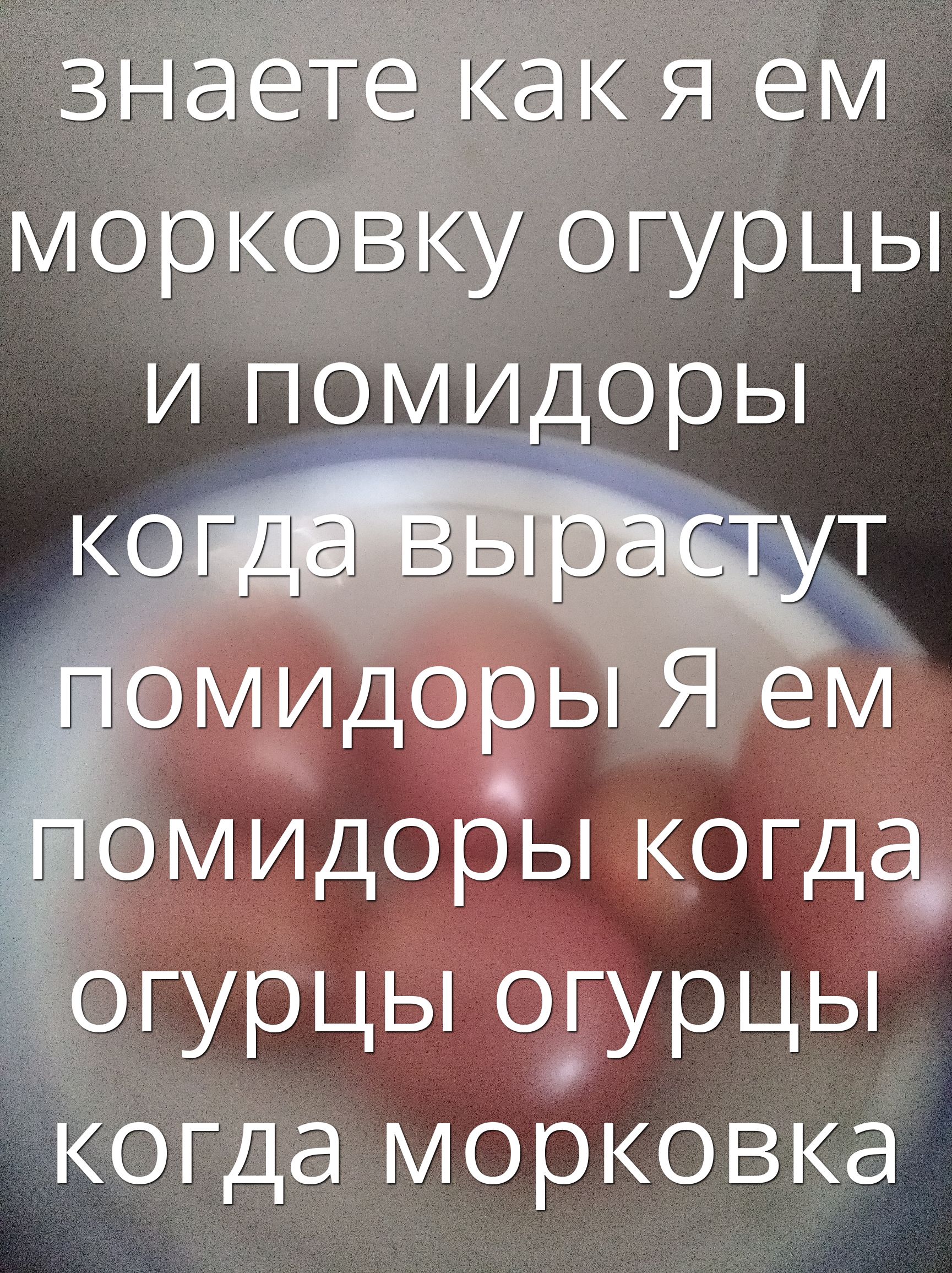 знаете как я ем морковку огурцы и помидоры когда вырастут помидоры Я ем помидоры когда огурцы огурцы когда морковка