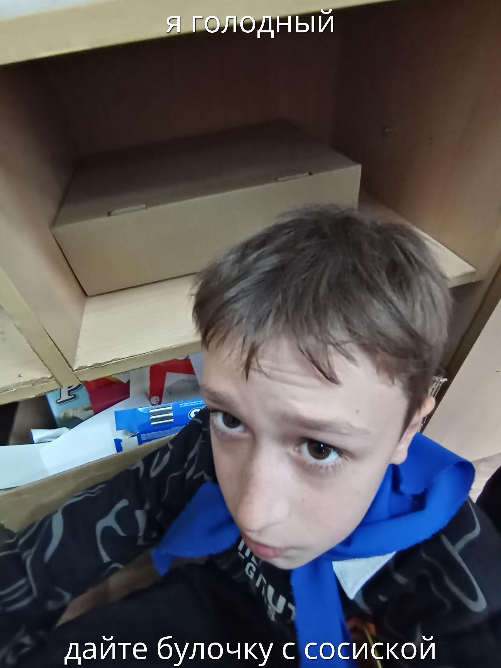 я голодный
дайте булочку с сосиской