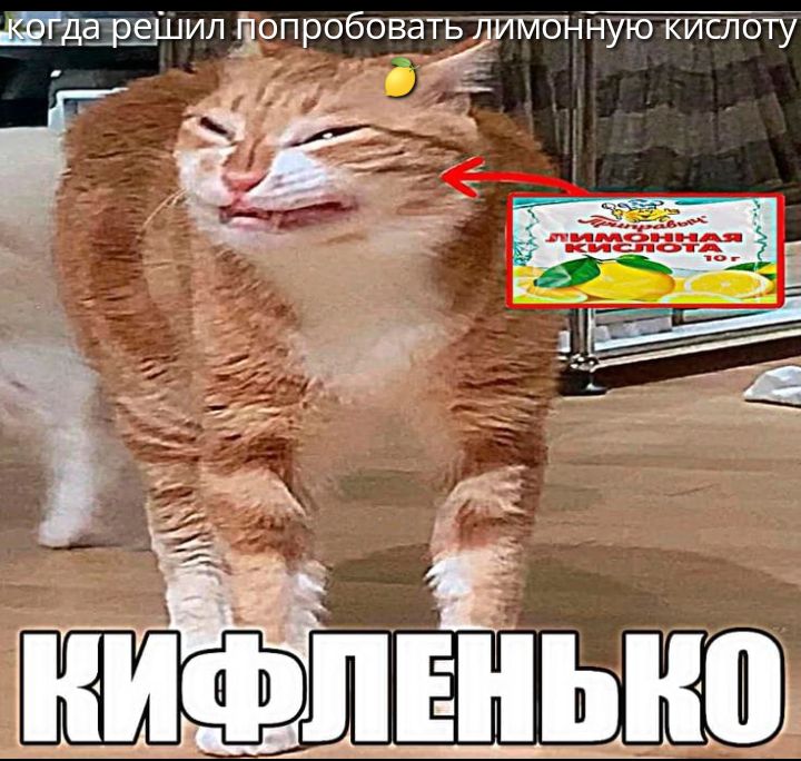 когда решил попробовать лимонную кислоту
КИФЛЕНЬКО