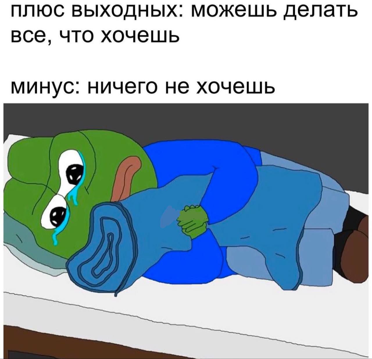 плюс выходных: можешь делать все, что хочешь
минус: ничего не хочешь
