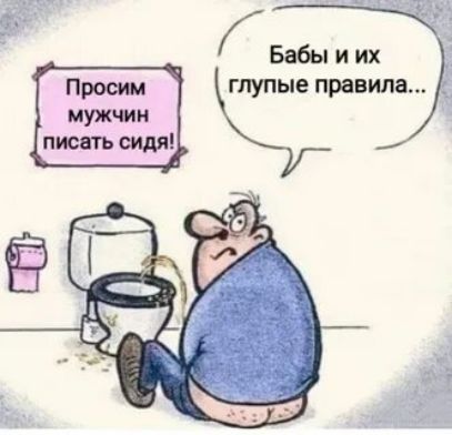 Просим мужчин писать сидя! Бабы и их глупые правила...