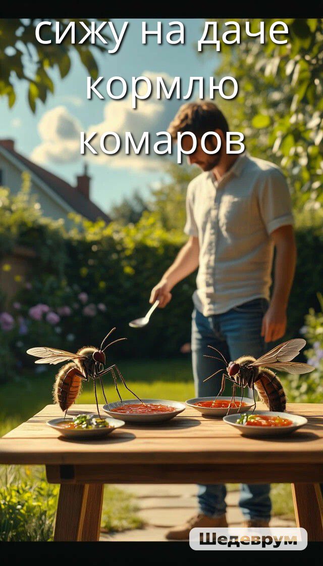 сижу на даче кормлю комаров