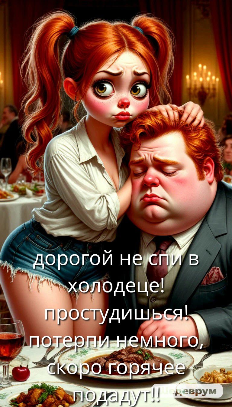 дорогой не спи в холодеце! простудишься! потерпи немного, скоро горячее подадут!!