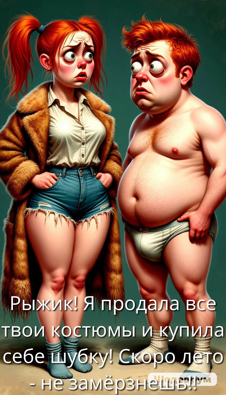 Рыжик! Я продала все твои костюмы и купила себе шубку! Скоро лето - не замёрзнешь!
