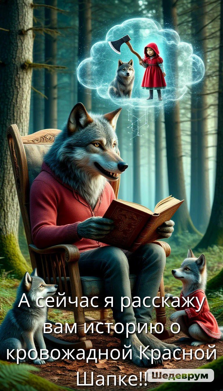 А сейчас я расскажу вам историю о кровожадной Красной Шапке!!