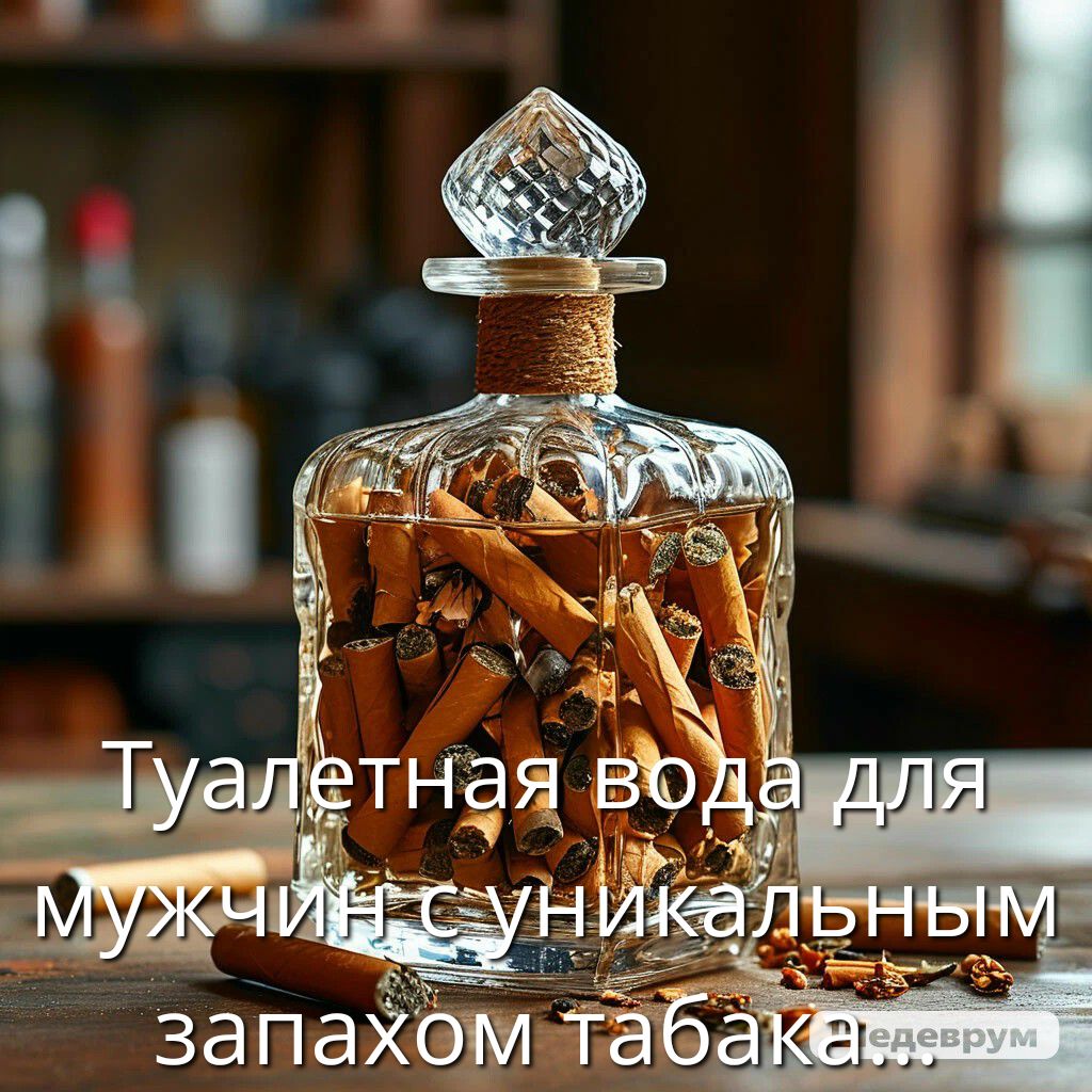 Туалетная вода для мужчин с уникальным запахом табака...