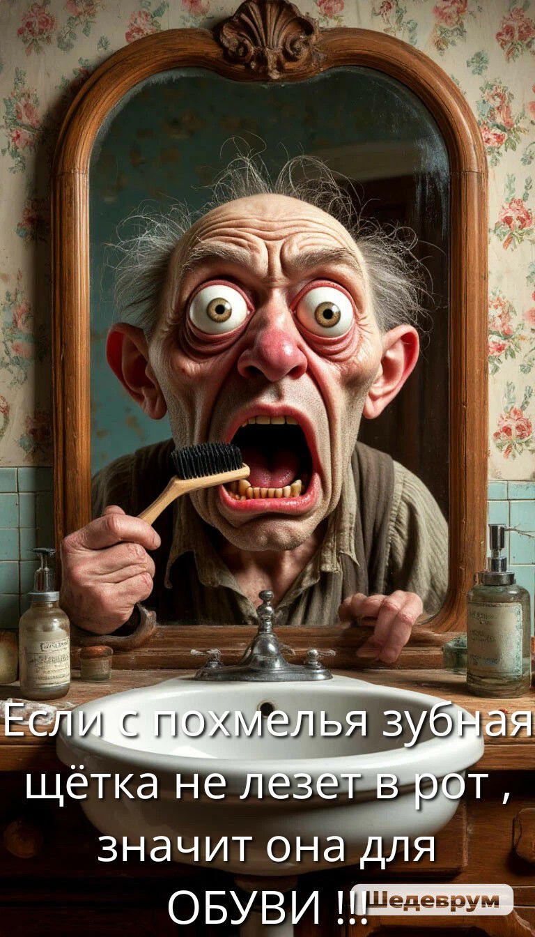 Если с похмелья зубная щётка не лезет в рот , значит она для ОБУВИ !!!