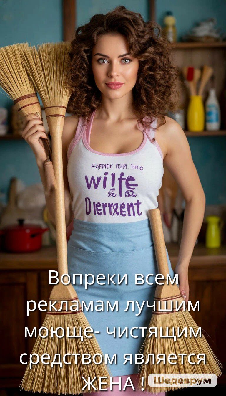 Вопреки всем рекламе лучшим моющим- чистящим средством является ЖЕНА!