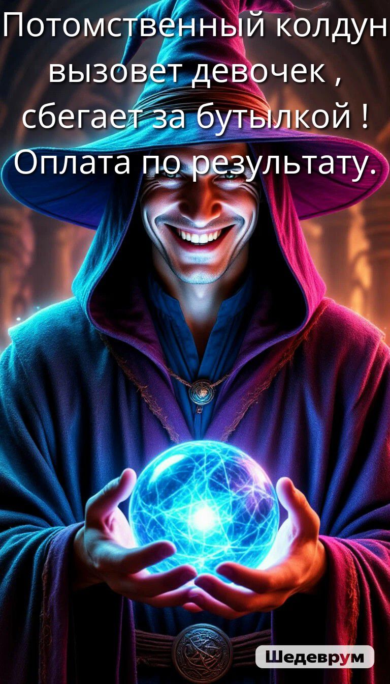 Потомственный колдун вызовет девочек, сбегает за бутылкой! Оплата по результату.