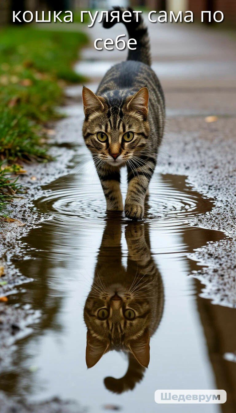 кошка гуляет сама по себе