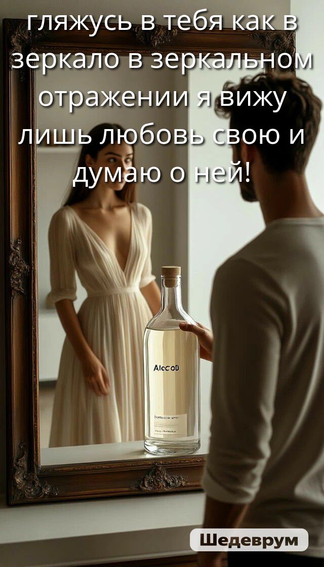гляжусь в тебя как в зеркало в зеркальном отражении я вижу лишь любовь свою и думаю о ней!