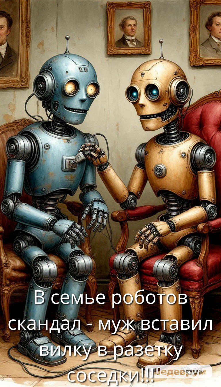 В семье роботов скандал - муж вставил вилку в розетку соседки!!!